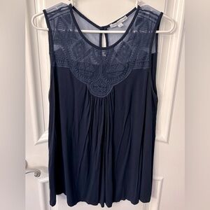 Green Envelope Plus Size Pleated Sleeveless Top with Mesh